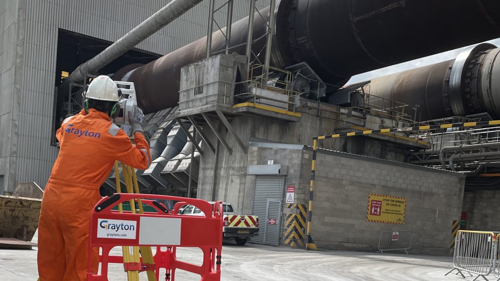 Kiln Axis Alignment equipment in action