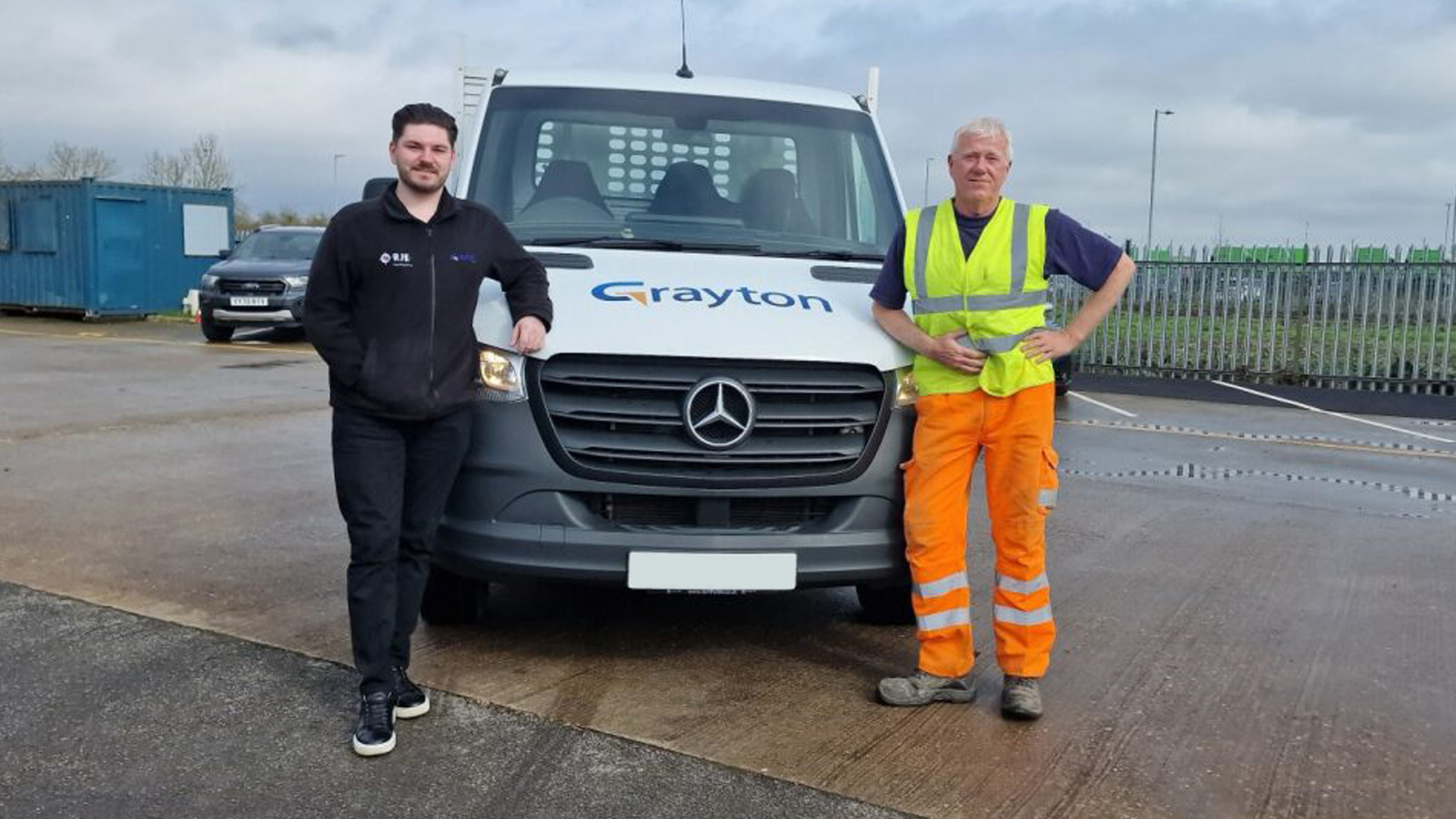 Tony Preston and Rory Pedersen with Grayton van